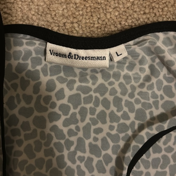 Womens Black & white spaghetti strap pajama dress Vroom & Dreesman brand size L - Picture 3 of 4